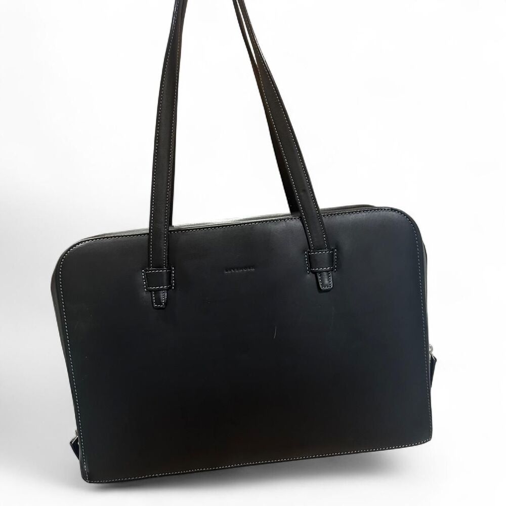 Levenger Black Leather laptop  bag